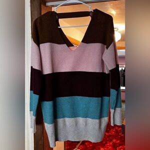 Colorblock V-Neck Sweater